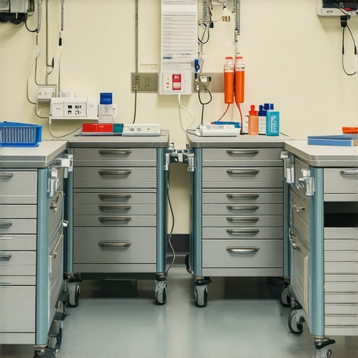 6 Mobile Crash Carts with Breakaway Seals