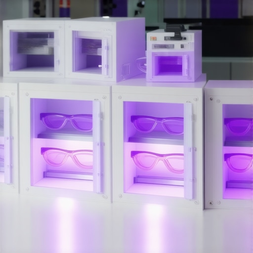 7 UV-C Boxes Sanitizing Lab Goggles in 30 Seconds