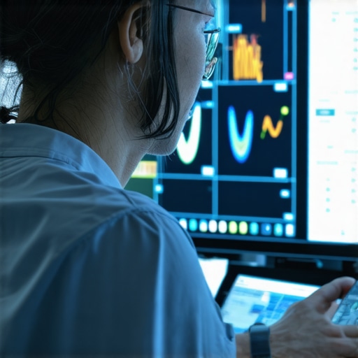 Doctor reviewing AI alert system in emergency room