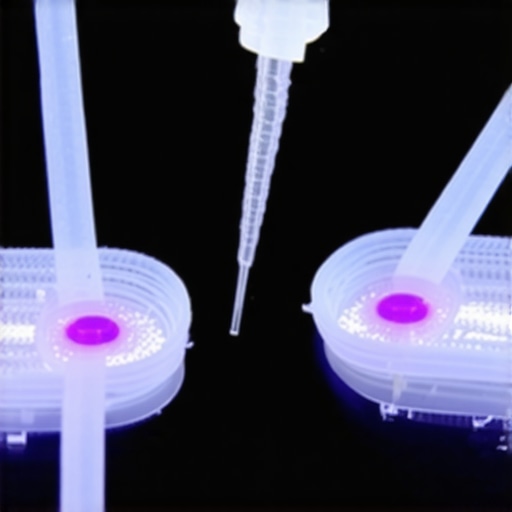 Close-up of innovative surgical staples with sensors and bioactive coatings in a sterile setting.