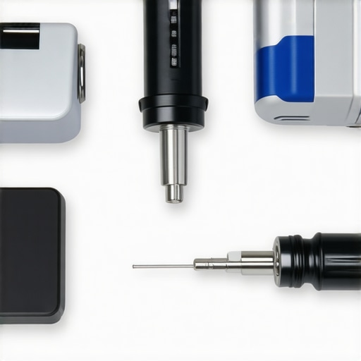 Advanced Medical Equipment Maintenance Healthcare technician calibrating medical devices with precise tools in a clinical environment.