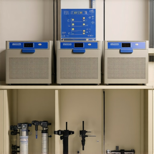Advanced Medical Equipment Maintenance Tools Technicians using ultrasonic cleaners and calibration tools on medical devices in a clinic