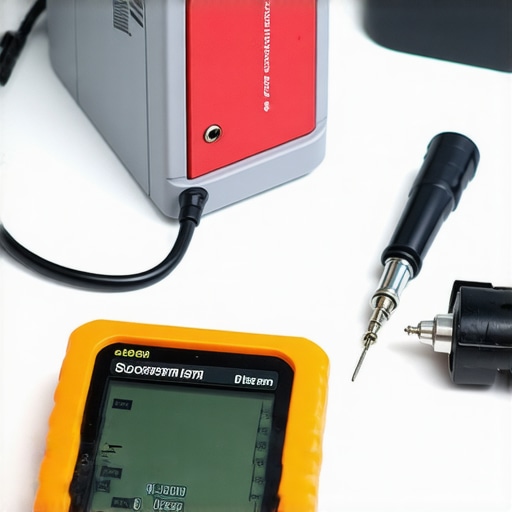 Calibrating Medical Equipment with Advanced Tools Technician calibrating medical devices using digital calibration tools in a hospital