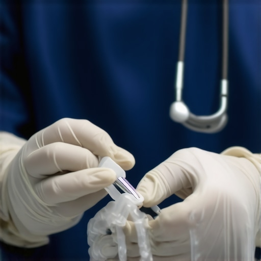 Healthcare worker analyzing medical devices for proper use