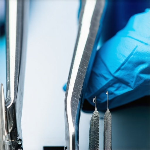 Detailed image of surgical micro-dissection forceps focusing on ergonomic handle and fine tips for precision