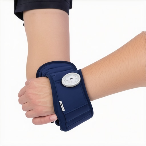 Person using a soft, ergonomic blood pressure cuff on their arm for a comfortable measurement.