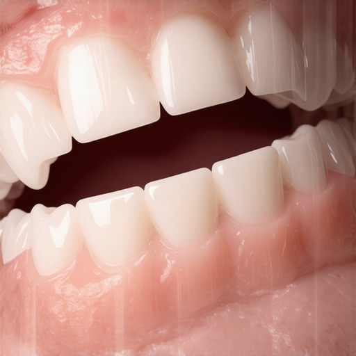 Close-up of a dentist fitting a matrix band into the tooth for restoration