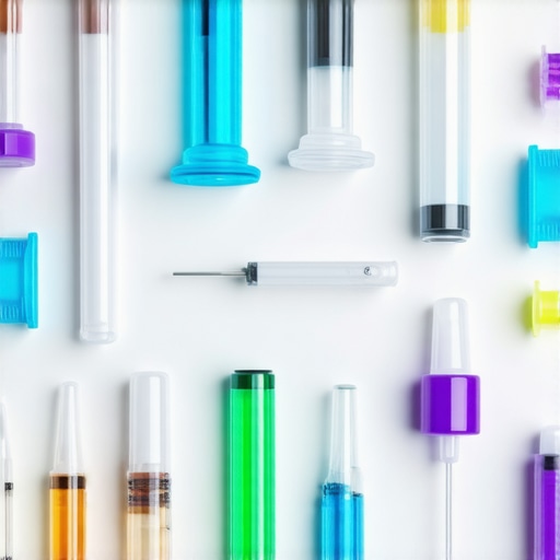 Medical supplies and modern devices arranged on a clinical table