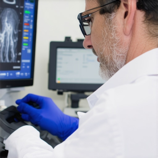 Technician calibrating medical equipment for ongoing maintenance.