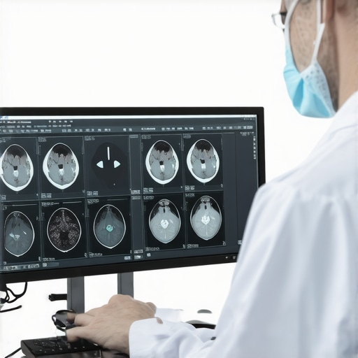 Healthcare professional managing medical images on a computer system