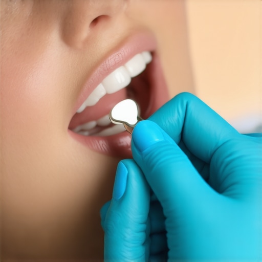 Dentist positioning a micro-mirror inside a patient's mouth for deep cavity visualization.