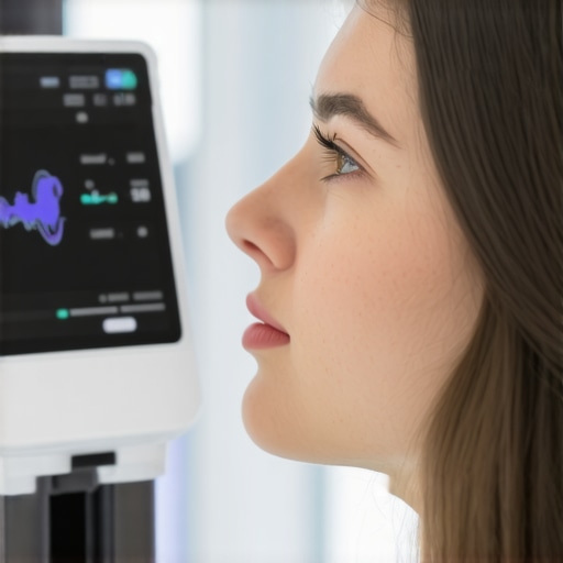 Doctor with high-tech medical devices in clinic.