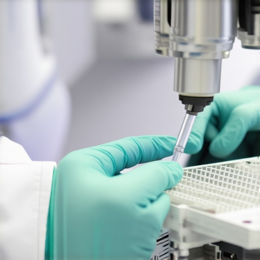 Technician thoroughly examining hospital equipment for integrity and safety