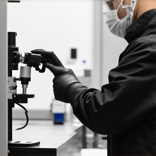 Technician calibrating and cleaning medical devices in a hospital