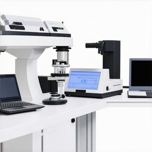 A clean, organized medical laboratory with calibration tools and digital devices for equipment maintenance