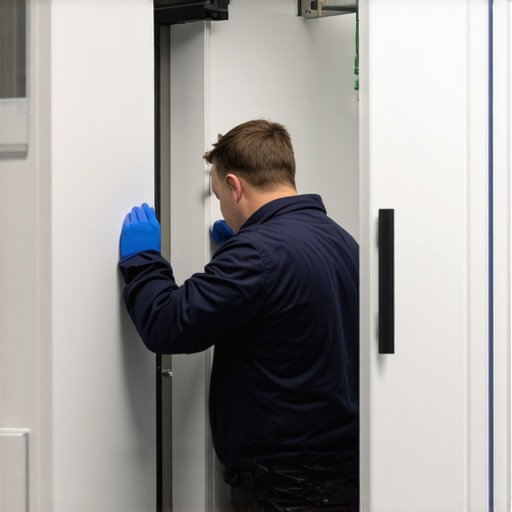 Technician setting up a nitrogen-cooled freezer in a laboratory