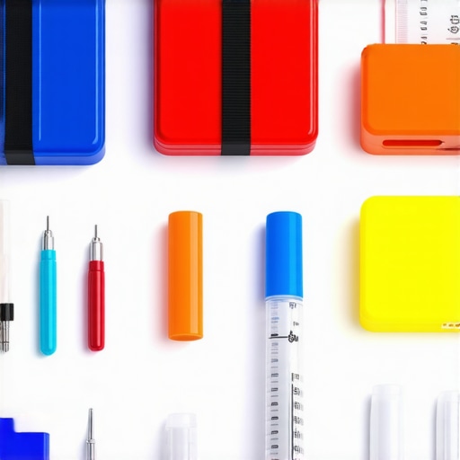 A hospital storage room with organized calibration and diagnostic tools