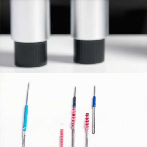 A technician calibrating medical equipment using calibration standards and digital tools.