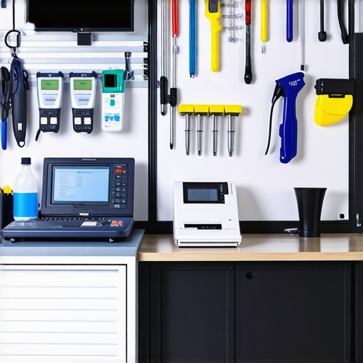 Equipment maintenance station with calibration tools and digital tracking devices