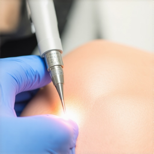 Surgeon operating a laser scalpel for minimally invasive surgery