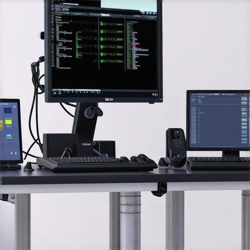 Medical staff using digital tools to maintain equipment