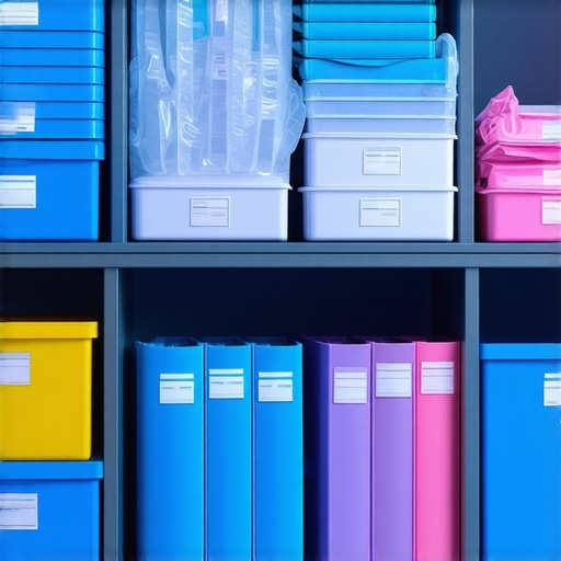 Organized PPE Storage Room for Rapid Deployment Healthcare workers arranging PPE supplies with color-coded labels in hospital storage.