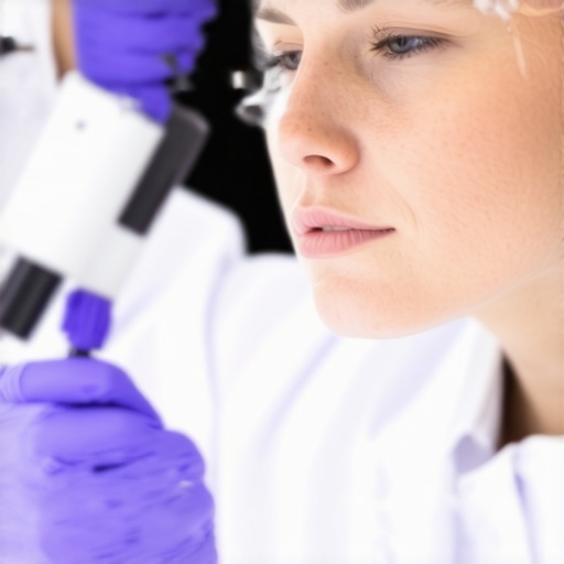 Technician calibrating medical device to ensure accuracy in healthcare setting.