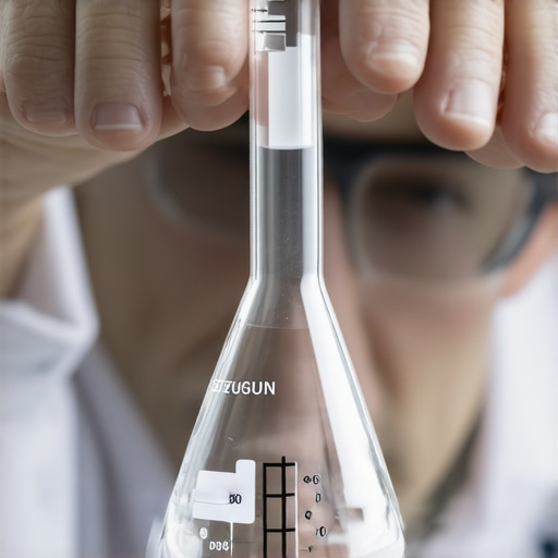 Proper sealing of a volumetric flask Scientist sealing a volumetric flask with a glass stopper