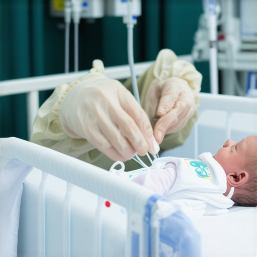 Sensor installation on neonatal bassinet A healthcare professional attaching sensors to a baby bassinet for monitoring