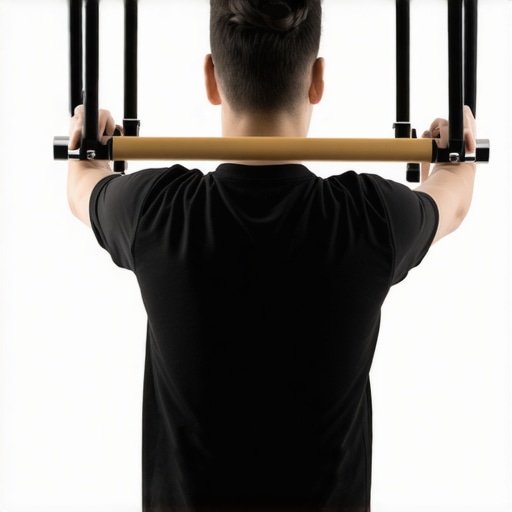 Person assembling portable folding parallel bars in a living room
