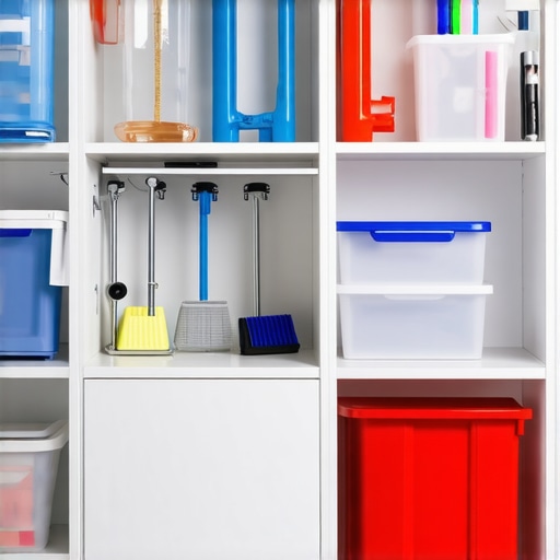 organized medical supply storage for maintenance A clean and organized supply closet with sterilized medical equipment and tools