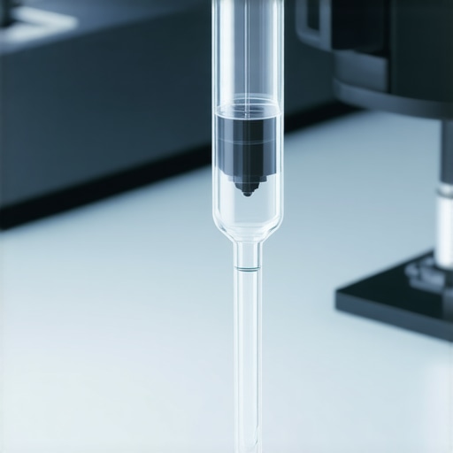 AI Pipette in Action A high-tech laboratory pipette integrated with AI technology being used by a scientist