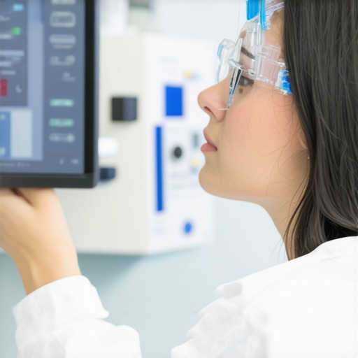 Calibrating Medical Equipment for Long-Term Accuracy Technician using digital calibration device on medical equipment in clinic