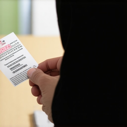 Medical professional inspecting certification labels on modern healthcare equipment.