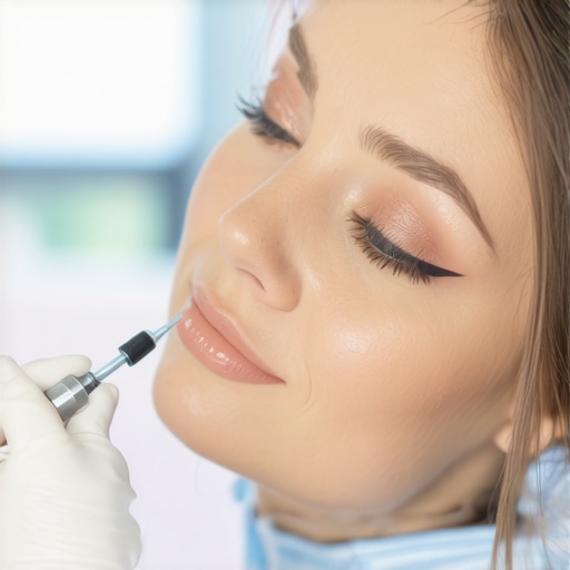 Dental professional with digital probe Close-up of a dentist holding a digital dental probe during a check-up.