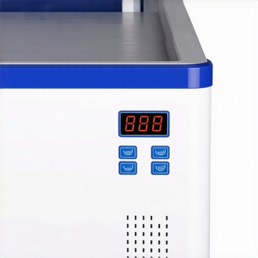 A portable lab cooler with digital display keeping biological samples at stable temperature during field transport.