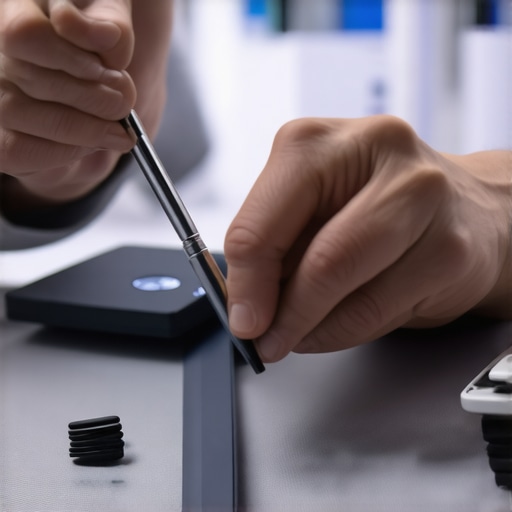 Healthcare professional adjusting medical devices with digital calibration tools in a clinical environment.