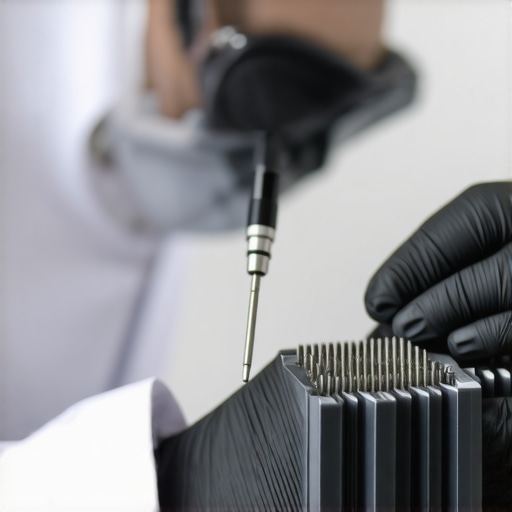 Medical Sensor Calibration A healthcare technician calibrating a wearable vital sensor in a clinical setting.