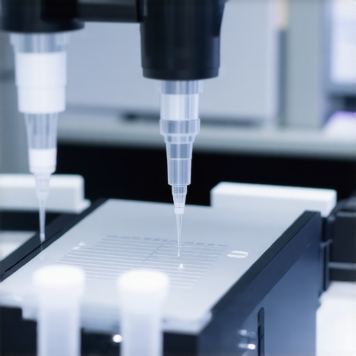 Technician performing calibration on a medical device using specialized tools