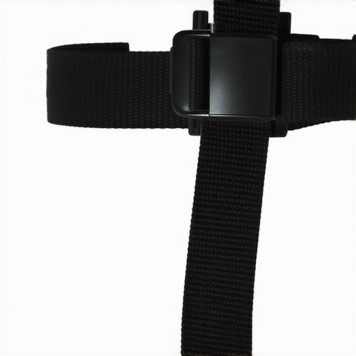 Detailed view of textured rubberized gait belt showing grip surface and adjustable buckle.